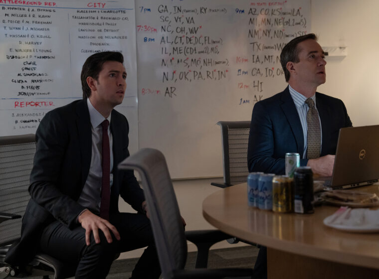 Nicholas Braun as Greg Hirsch and Matthew Macfadyen as Tom Wambsgans in Succession episode 8 | Agents of Fandom