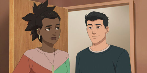 Amber standing beside Mark in her dorm room in Invincible Season 2, Episode 5 | Agents of Fandom