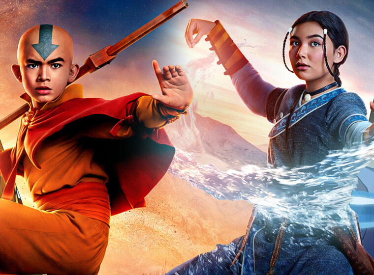 Cartoon and live-action versions of Aang and Katara from Avatar: The Last Airbender | Agents of Fandom