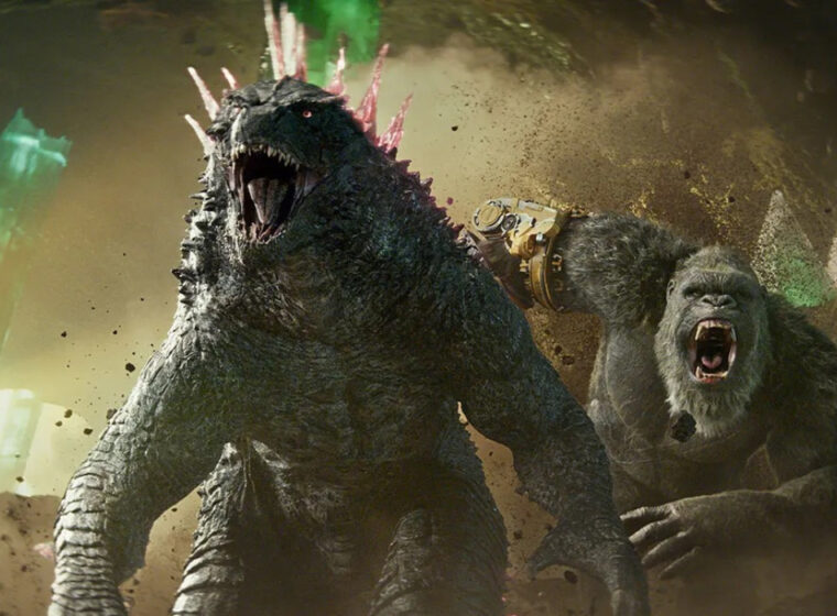 Godzilla and Kong running towards the Scar King in Godzilla X Kong: The New Empire | Agents of Fandom