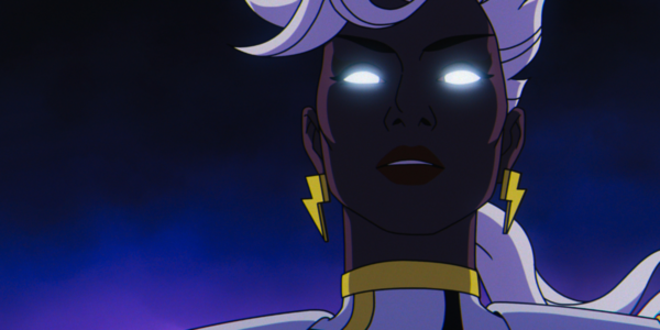 A close up of storm with glowing eyes in X-Men '97 | Agents of Fandom
