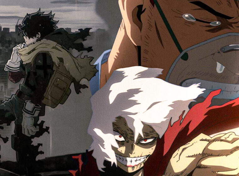 Deku standing in the rain, Endeavor crying in the hospital, and Shigaraki smiling in My Hero Academia Season 6 | Agents of Fandom