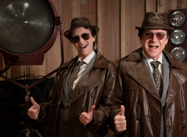 Jane Lynch as Sazz Pataki and Steve Martin as Charles, both playing Brazzos in Only Murders in the Building Season 4 | Agents of Fandom