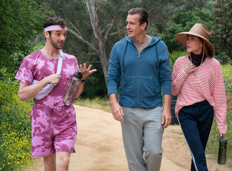 Michael Urie, Jason Segel, and Christa Miller walking on a hike in Shrinking Season 2 | Agents of Fandom