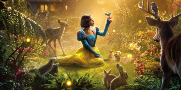 Snow White surrounded by animals with sunlight radiating on her | Agents of Fandom