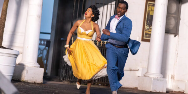 Ncuti Gatwa as the Doctor and Varada Sethu as his comapnion running away in Season 2 | Agents of Fandom