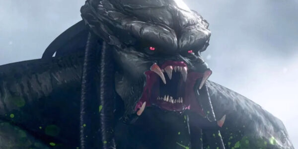 A Yautja with green blood opening it's mouth in Predator: Killer of Killers | Agents of Fandom
