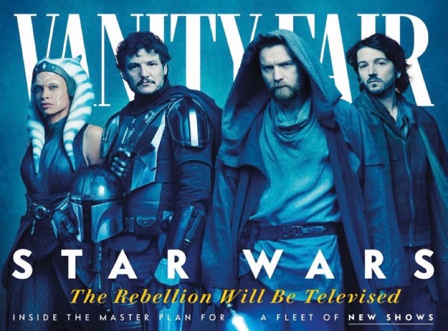 Vanity Fair Magazine cover featuring new, and old, Star Wars characters. 