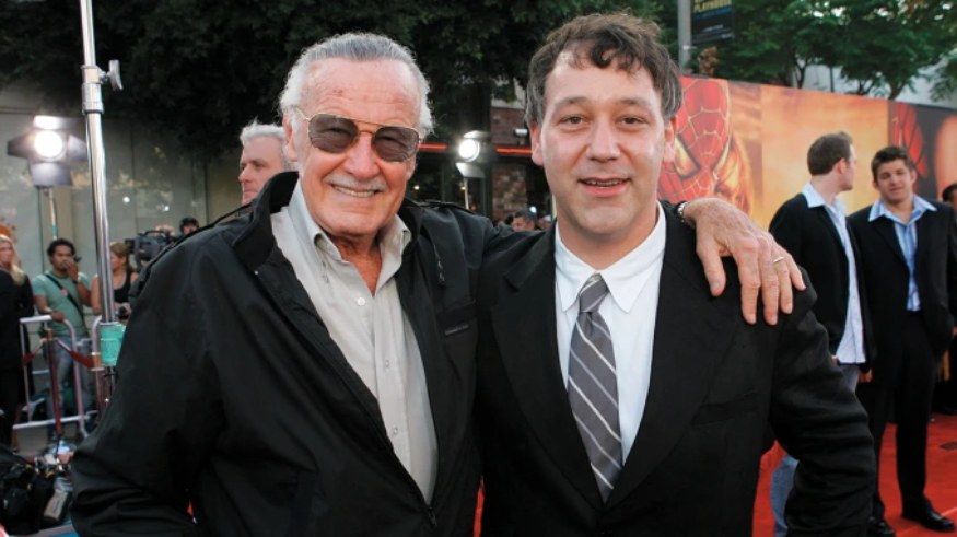 Sam Raimi (right) alongside comic book godfather Stan Lee (left).