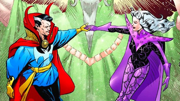 Lovers Doctor Strange and Clea, masters of the mystic arts. 