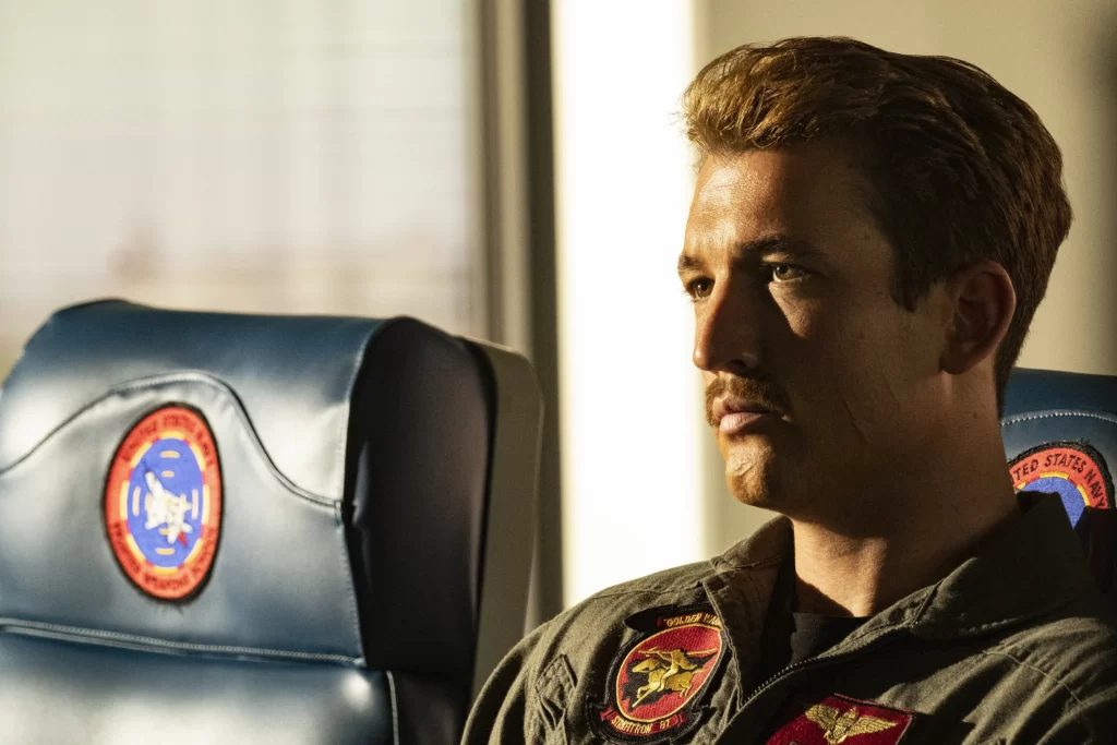 Miles Teller as Rooster son of Goose in Top Gun Maverick | Agents of Fandom | Agents of Fandom