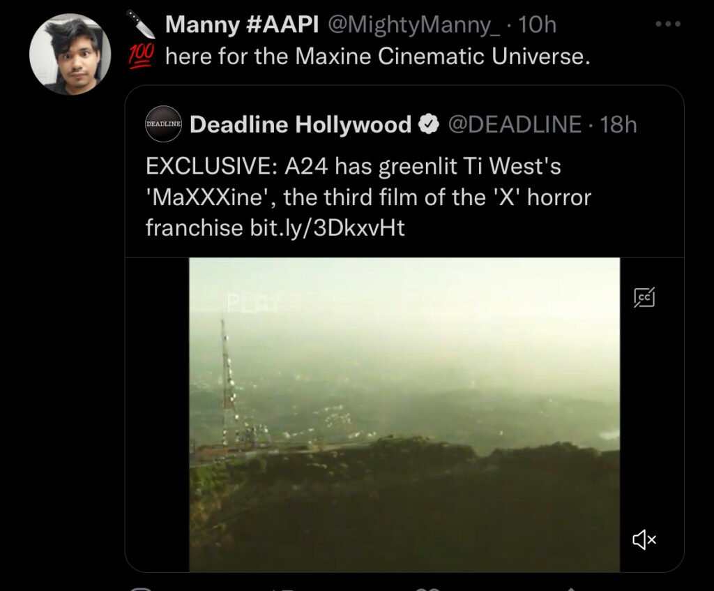 Fans of the hit movie X already took to film Twitter to express their excitement. 