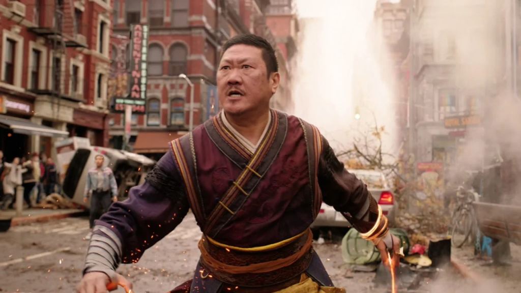 Wong, aka Sorceror Supreme in the midsts of battle. Via source Doctor Strange in the Multiverse of Madness.