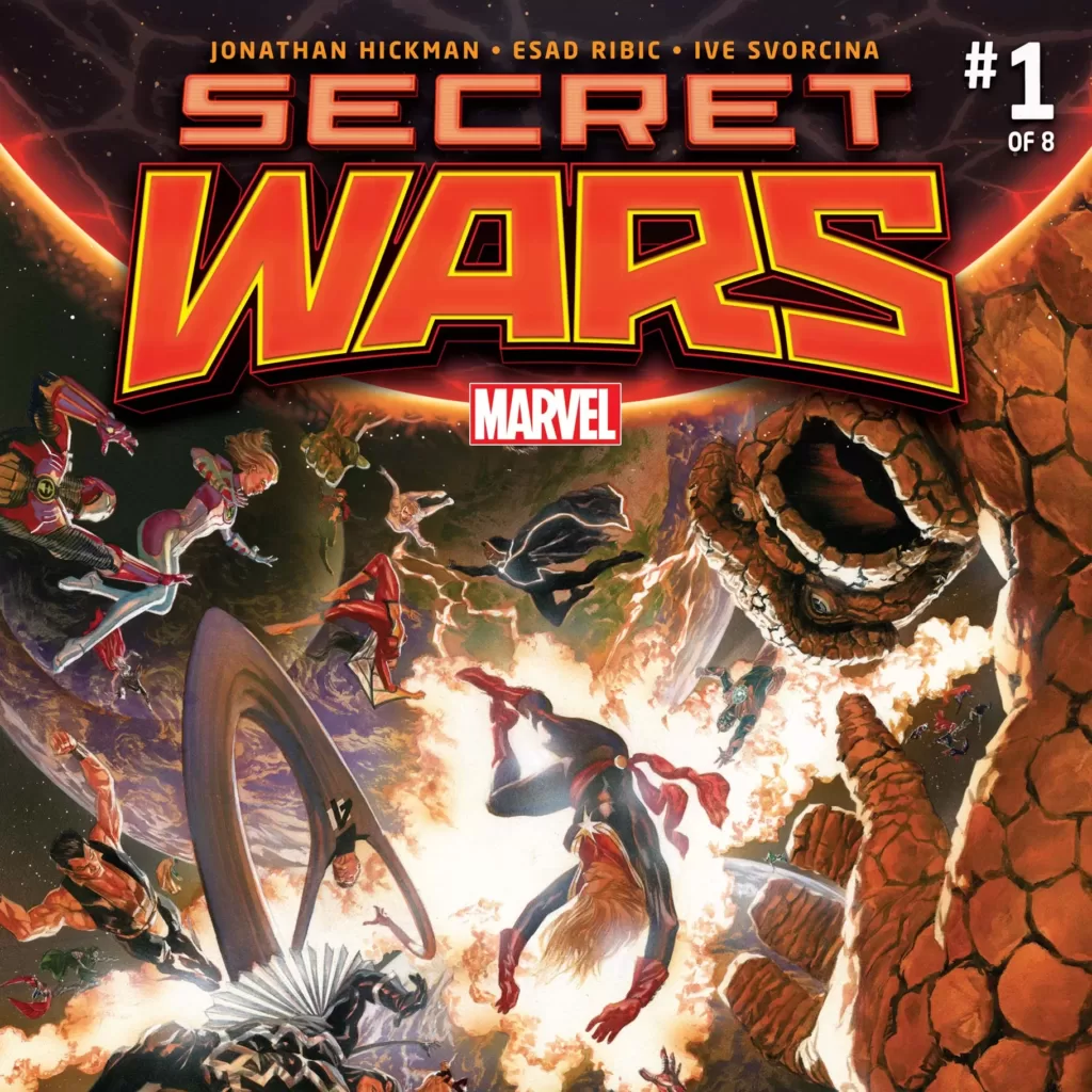 Cover of 'Secret Wars #1' by Jonathan Hickman, writer of Ultimate Invasion | Agents of Fandom