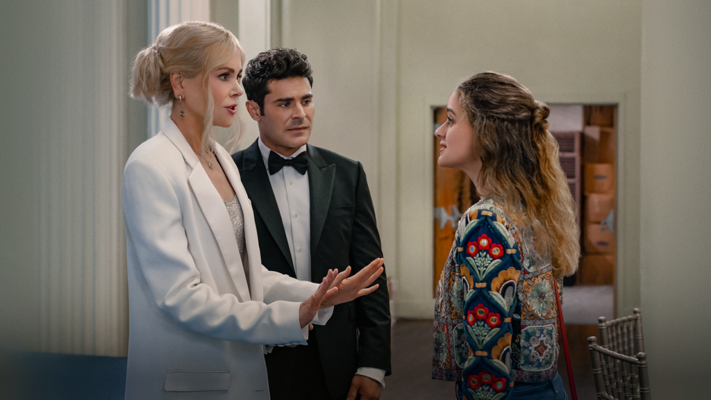 (From left to right): Nicole Kidman, Zac Efron, and Joey King in A Family Affair - Agents of Fandom