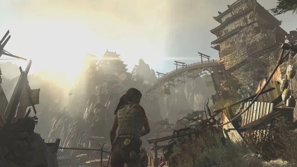 Lara Croft arrives in the Shanty Town on Yamatai in 2013's Tomb Raider | Agents of Fandom