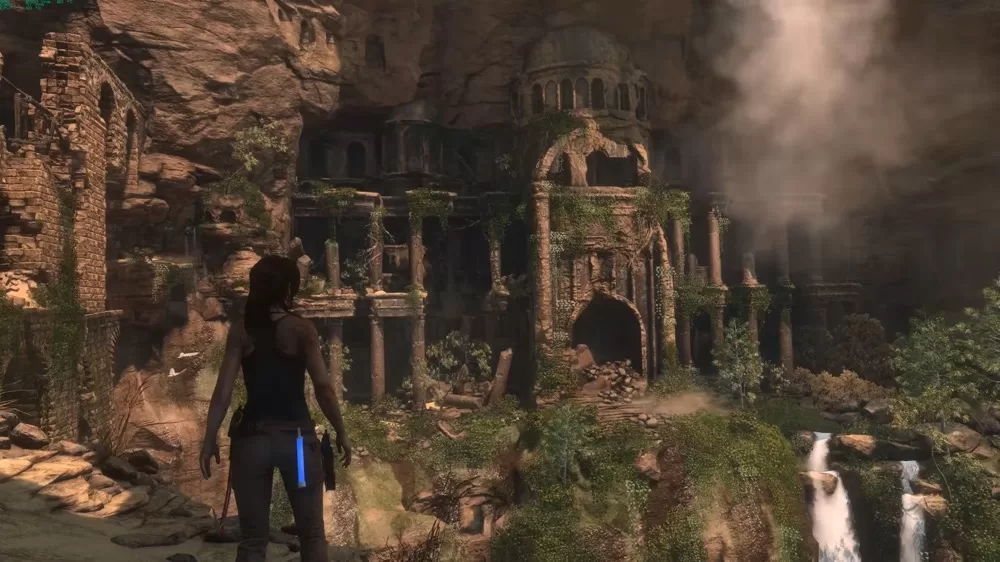 Lara Croft spies the entrance to the Prophet's Tomb in Rise of the Tomb Raider | Agents of Fandom