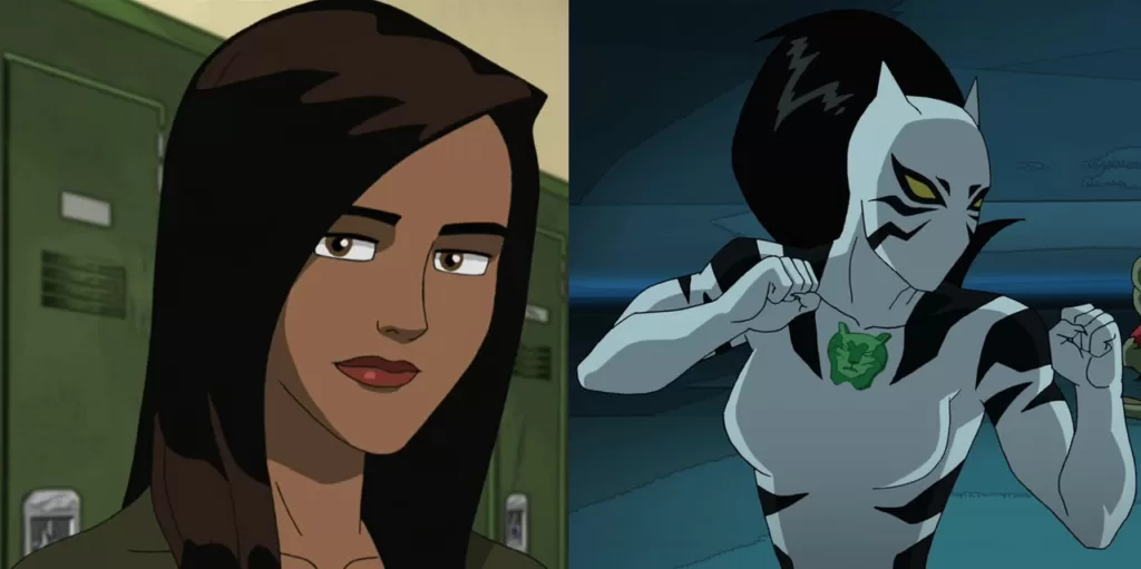 Side by side of Ava Ayala unmasked and as White Tiger | Agents of Fandom