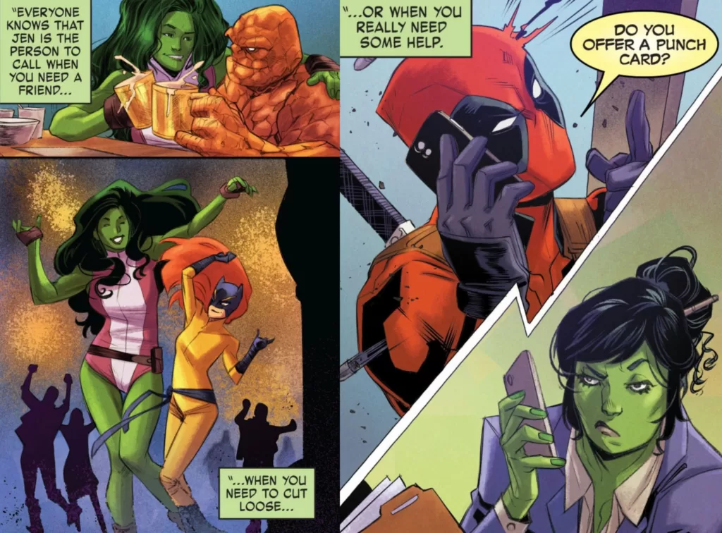 Deadpool on the phone with She-Hulk in Who is... She-Hulk (2022) #1 | Agents of Fandom