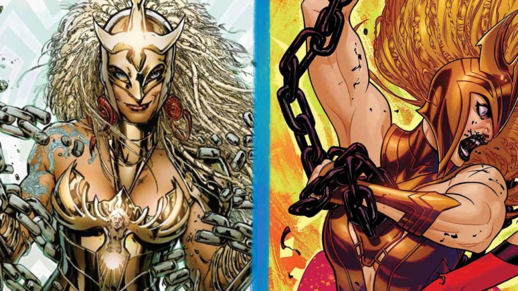 A comparison of Hippolyta and the new mystery character in Scarlet Witch #3 who dawn similar looks | Agents of Fandom