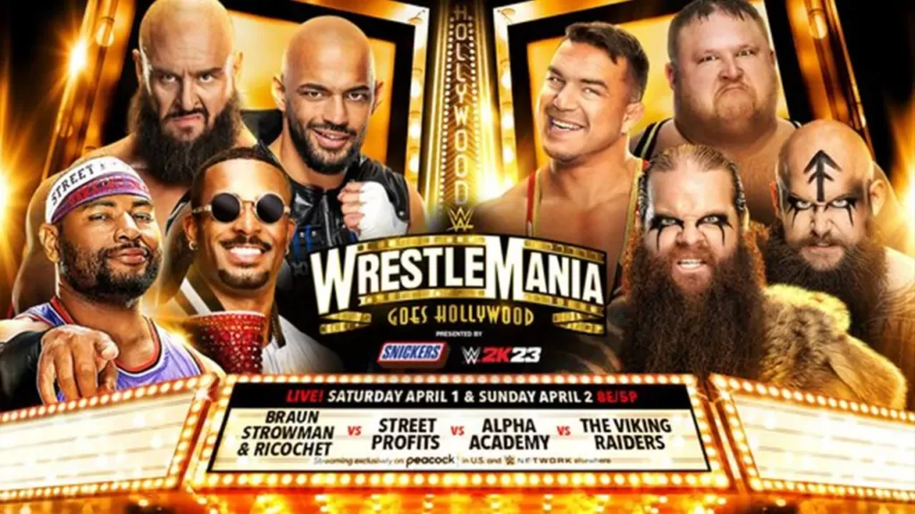 Men's Tag Team Showcase at WrestleMania Hollywood match graphic | Agents of Fandom