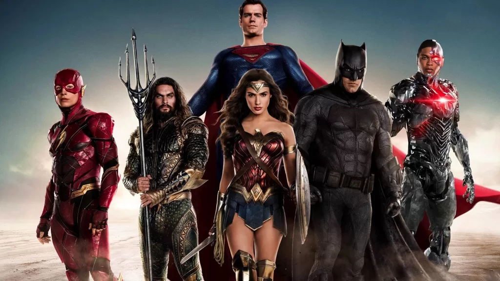 The cast of Justice League (L-R: Ezra Miller, Jason Momoa, Henry Cavill, Gal Gadot, Ben Affleck, and Ray Fisher) | Agents of Fandom