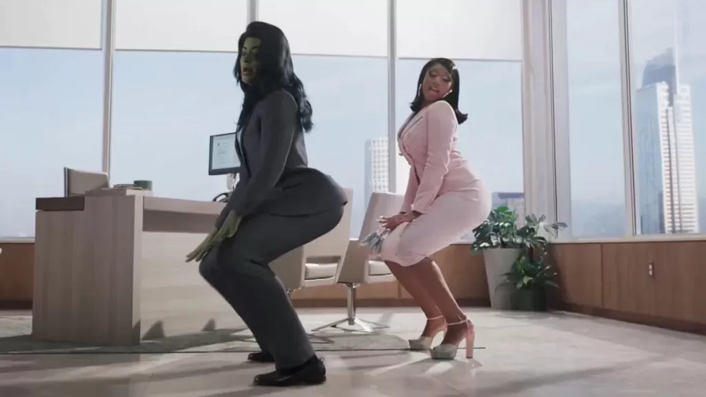 Tatiana Maslany and Megan Thee Stallion twerking in She-Hulk: Attorney at Law | Agents of Fandom