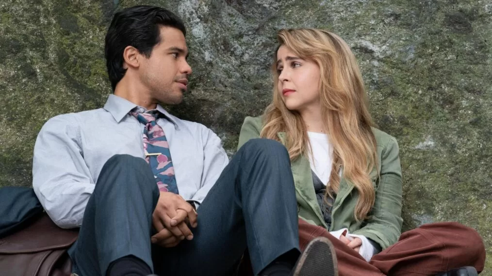 Carlos Valdes and Mae Whitman in Up Here | Agents of Fandom