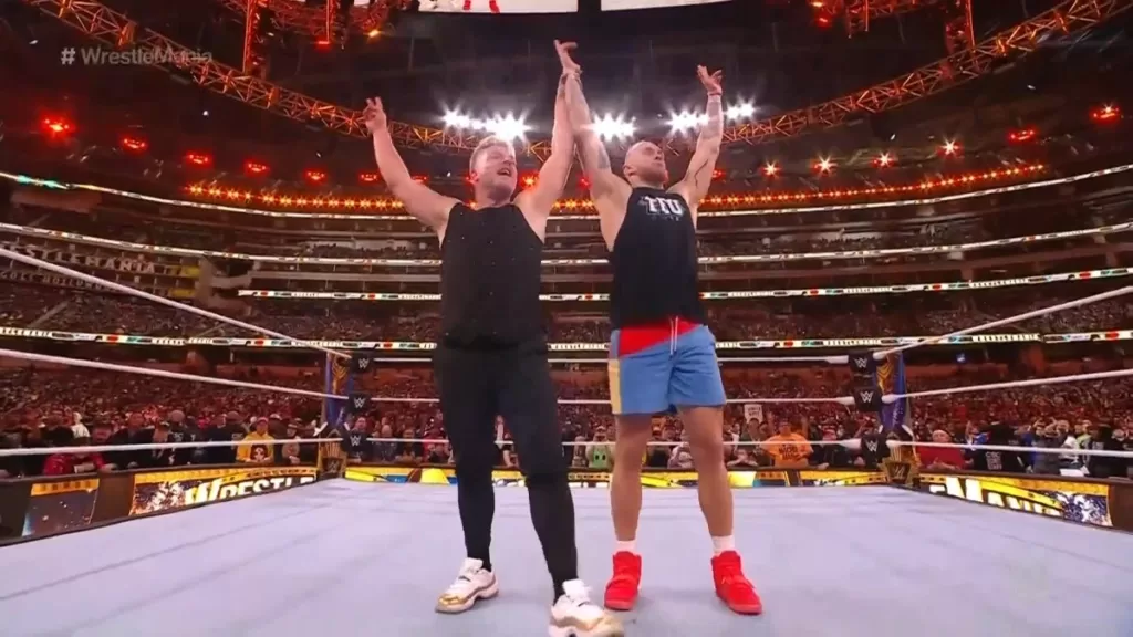 Pat Mcafee and George Kittle at WrestleMania 39 | Agents of Fandom