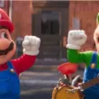 Mario (voiced by Chris Pratt) and his brother Luigi (voiced by Charlie Day) greeting one another in The Super Mario Bros. Movie | Agents of Fandom