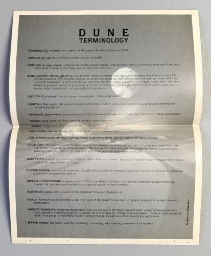 David Lynch knew Dune was a long read, so he made a glossary for movie-goers in 1984 | Agents of Fandom