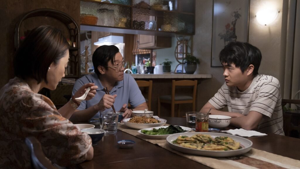 Yeo Yann Yann, Chin Han, and Ben Wang having dinner together in American Born Chinese show | Agents of Fandom