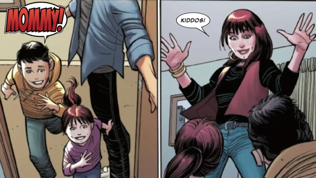 The first appearance of Mary Jane Watson's Kids Owen and Stephanie in Amazing Spider-Man #1 (2022) | Agents of Fandom