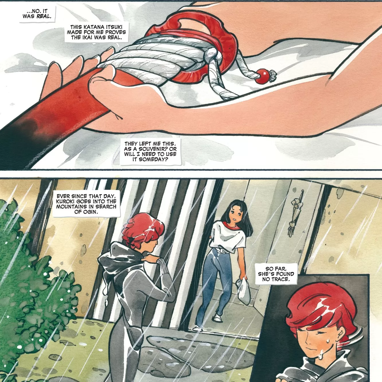 A panel of Mariko speaking with Kuroki (the Black Widow stand-in) in Demon Wars: Scarlet Sins #1 | Agents of Fandom
