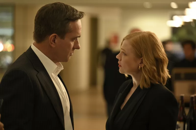 Matthew Macfadyen as Tom Wambsgans and Sarah Snook as Shiv Roy in Succession episode 7 | Agents of Fandom