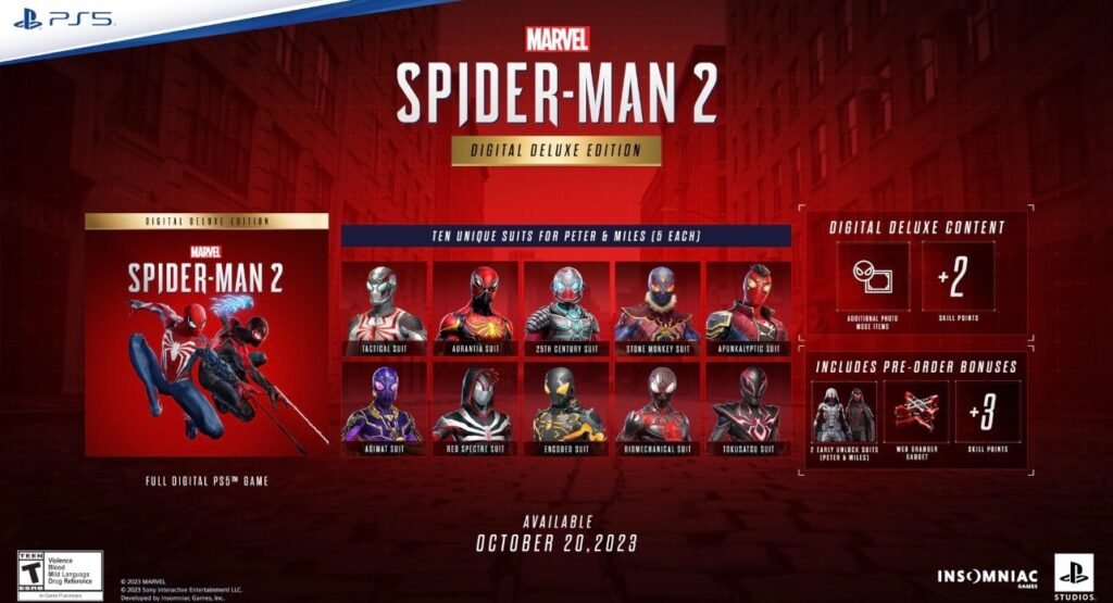 Spider-Man 2 digital deluxe pre-order bonuses | Agents of Fandom