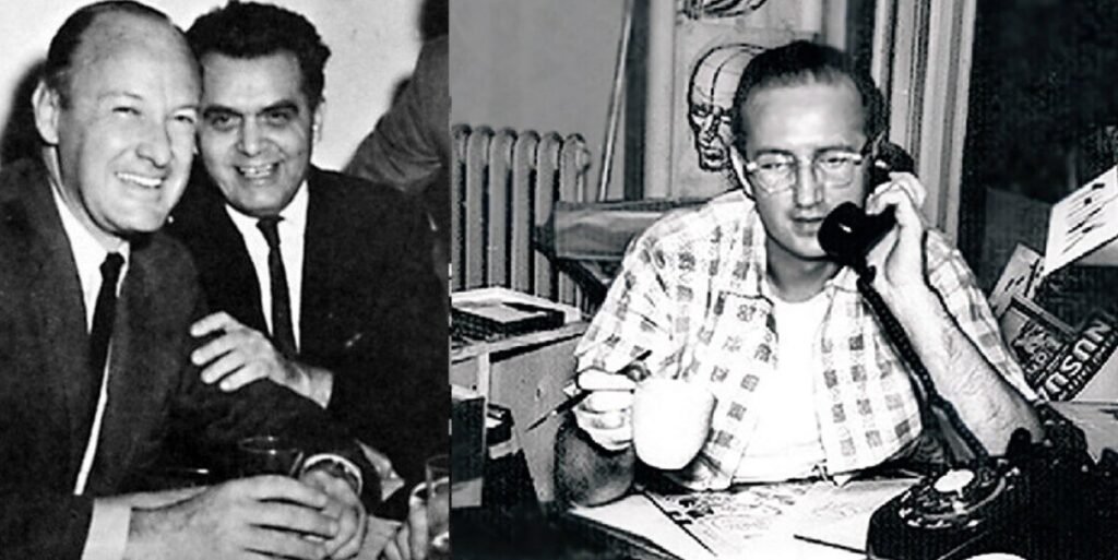 Stan Lee (far left), Jack Kirby (left) and Steve Ditko (right) pictured | Agents of Fandom