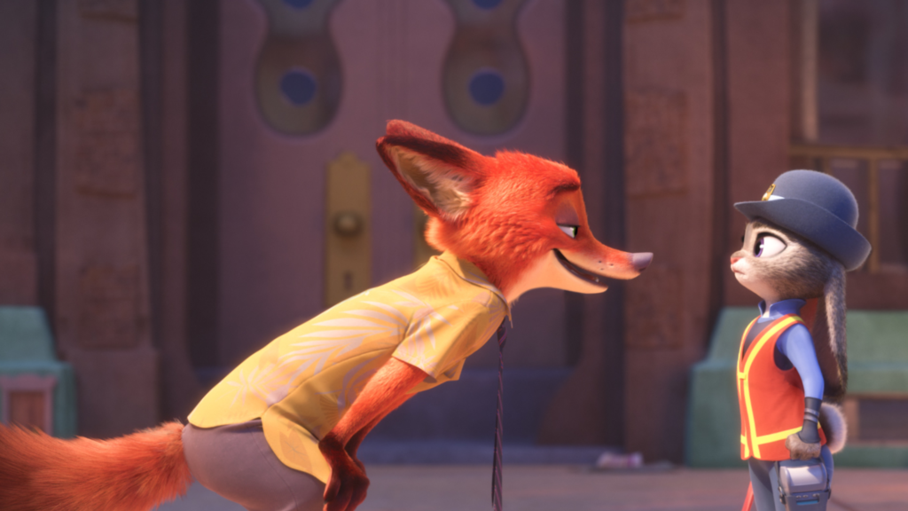 Nick Wilde leaning down to talk to Judy Hopps | Agents of Fandom
