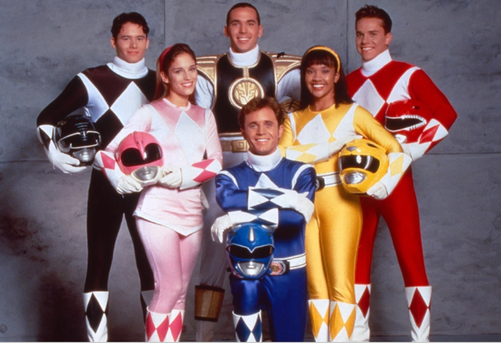The team from 'Mighty Morphin Power Rangers Season 2,' from left to right: Adam, Kimberly, Tommy, Billy, Aisha and Rocky | Agents of Fandom