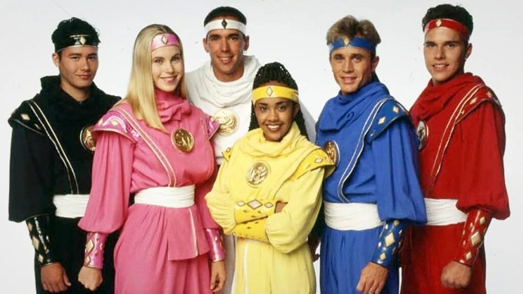 The team from 'Mighty Morphin Power Rangers Season 3,' from left to right: Adam, Kat, Tommy, Aisha, Billy and Rocky | Agents of Fandom