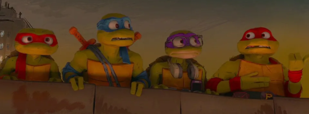 The four Ninja Turtles, from left to right: Michelangelo (Shamon Brown Jr.), Leonardo (Nicolas Cantu), Donatello (Micah Abbey) and Raphael (Brady Noon) | Agents of Fandom