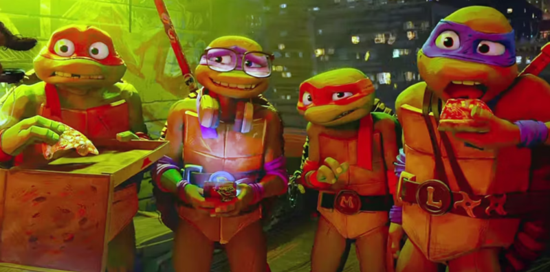 Teenage Mutant Ninja Turtles: Mutant Mayhem features our four main characters, from left to right: Raphael, Donatello, Michelangelo and Leonardo | Agents of Fandom