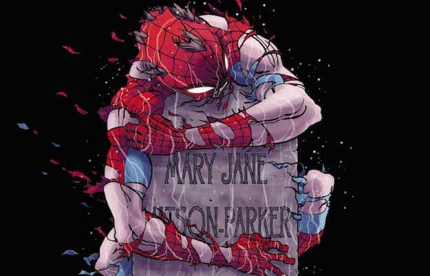 Peter grieves over the death of Mary Jane in the infamous 'Spider-Man: Reign' series. | Agents of Fandom