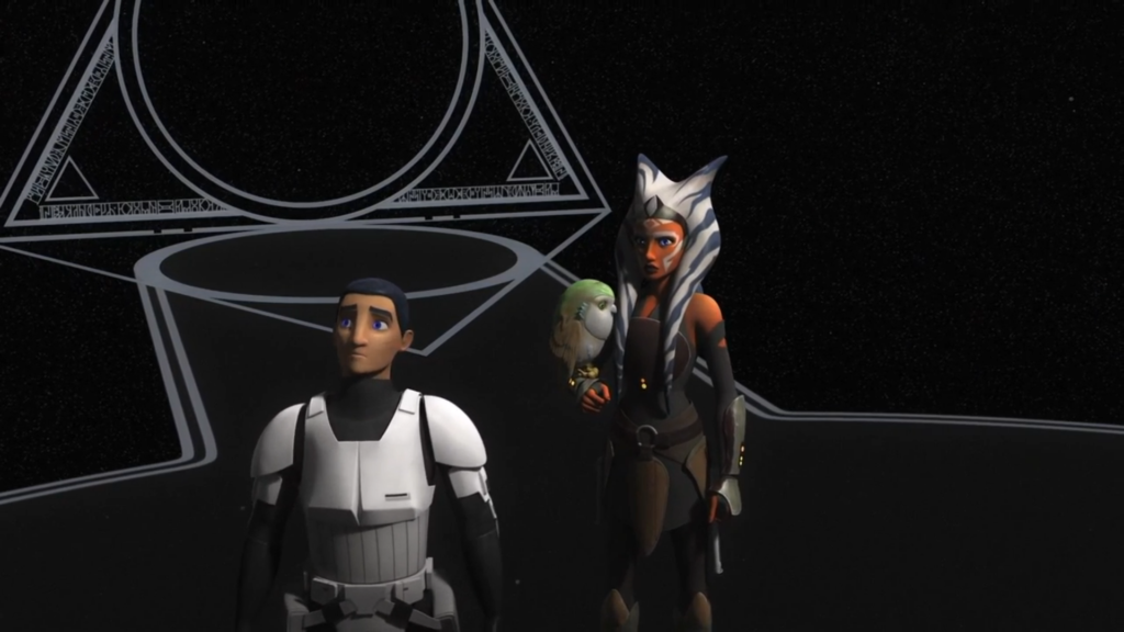 Ezra Bridger and Ahsoka Tano in the World Between Worlds in Star Wars: Rebels to reference Ahsoka episode 4. | Agents of Fandom