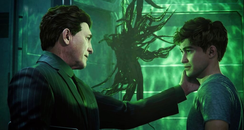 Mark Rolston as Norman Osborn and Graham Phillips as Harry Osborn in Spider-Man 2 | Agents of Fandom