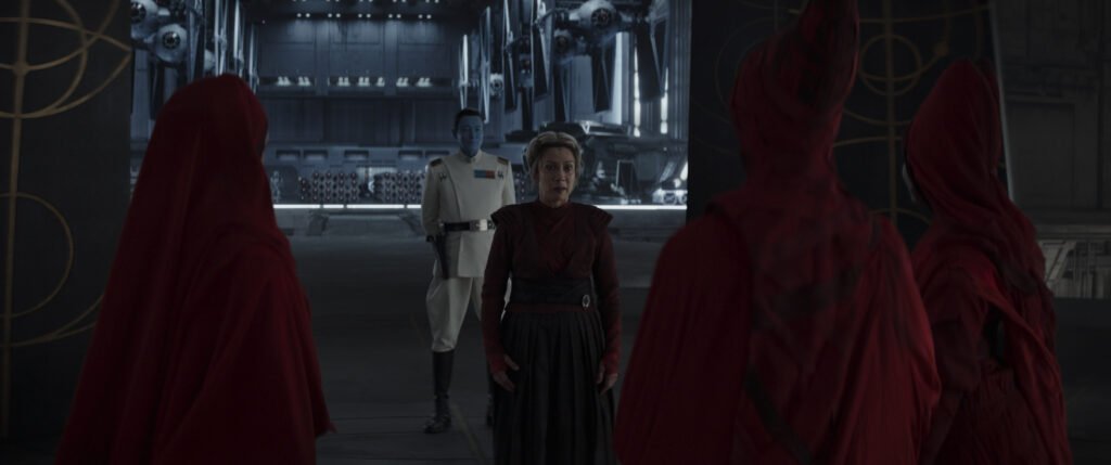 Grand Admiral Thrawn and Morgan Elsbeth with the Great Mothers in Ahsoka episode 8. | Agents of Fandom