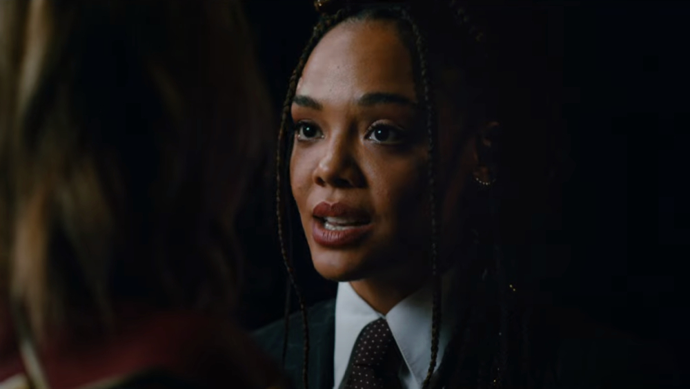 The Marvels Easter Eggs: Tessa Thompson as Valkyrie in The Marvels. | Agents of Fandom