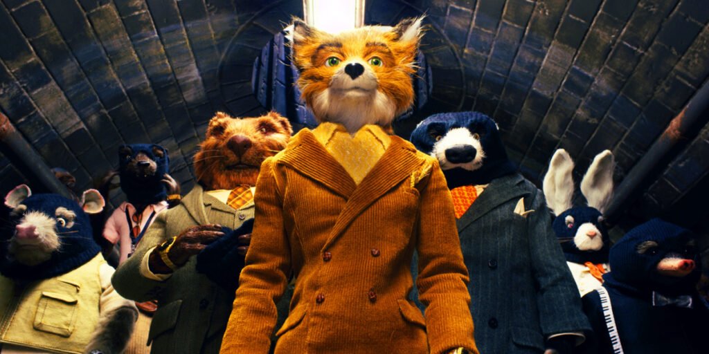The stop-motion animation foxes of Wes Anderson's Fantastic Mr. Fox standing in a tunnel | Agents of Fandom