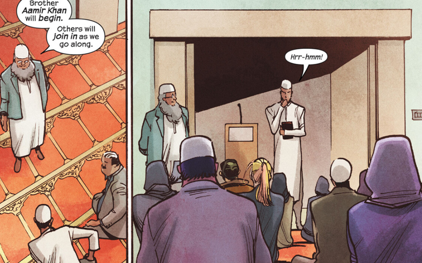  Aamir gets ready to recite supplications in Fallen Friend #1: The Death of Ms. Marvel | Agents of Fandom