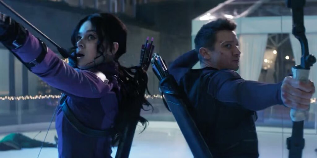Kate Bishop (Hailee Steinfeld) and Clint Barton (Jeremy Renner) take on the Tracksuit Mafia in the MCU Disney+ series 'Hawkeye' | Agents of Fandom